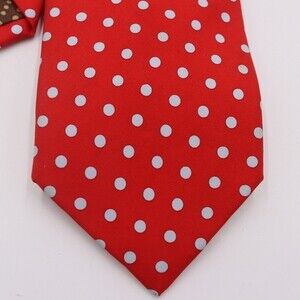 Paul Smith Red Silk Polka Dot Necktie Bold Quirky Career Menswear Vintage